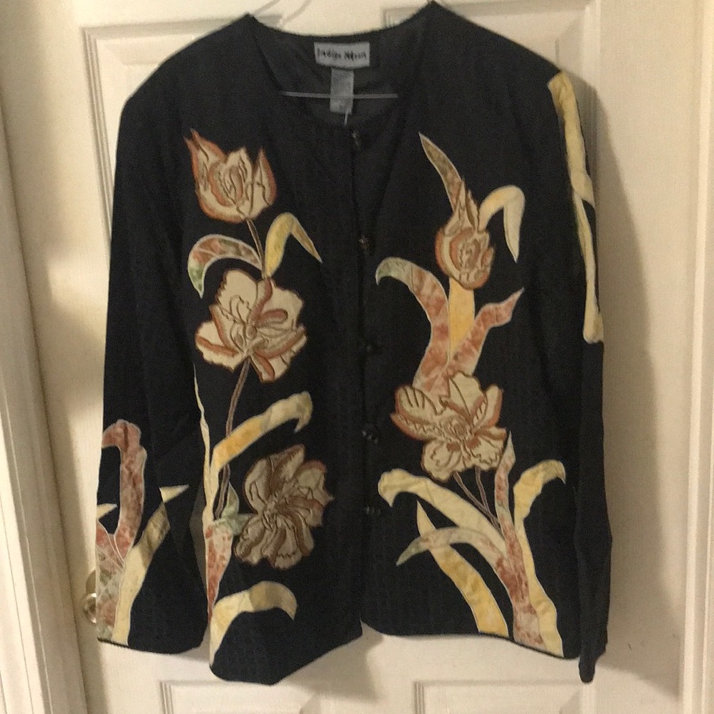 Indigo Moon women’s barrel button jacket.